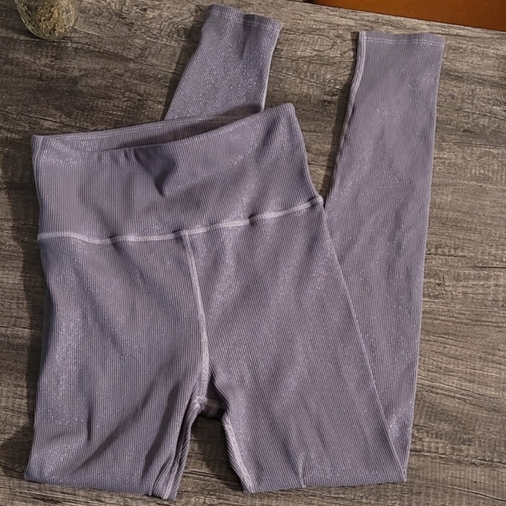 (2pcs)ONA by Yoon Chung Colorblock Ivory/Tan and Grey Shimmer Leggings - Picture 5 of 14